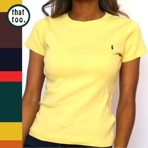 Vintage 90s Ralph Lauren yellow logo t-shirt